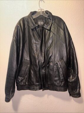 Beyond Leather Genuine Leather Men's Black Jacket Size L